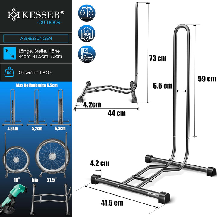 KESSER® Fahrradständer Boden einzeln für Mountainbike, E-Bike, Citybike, Rennrad, MTB | Fahrrad Mont