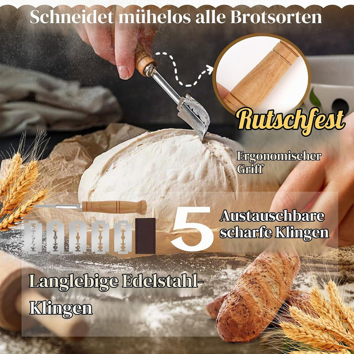 IIRC Sauerteig Starter Set, Brot Gärkörbchen Set, Sauerteig Zubehör für Anfänger, Erfahrener Bäcker