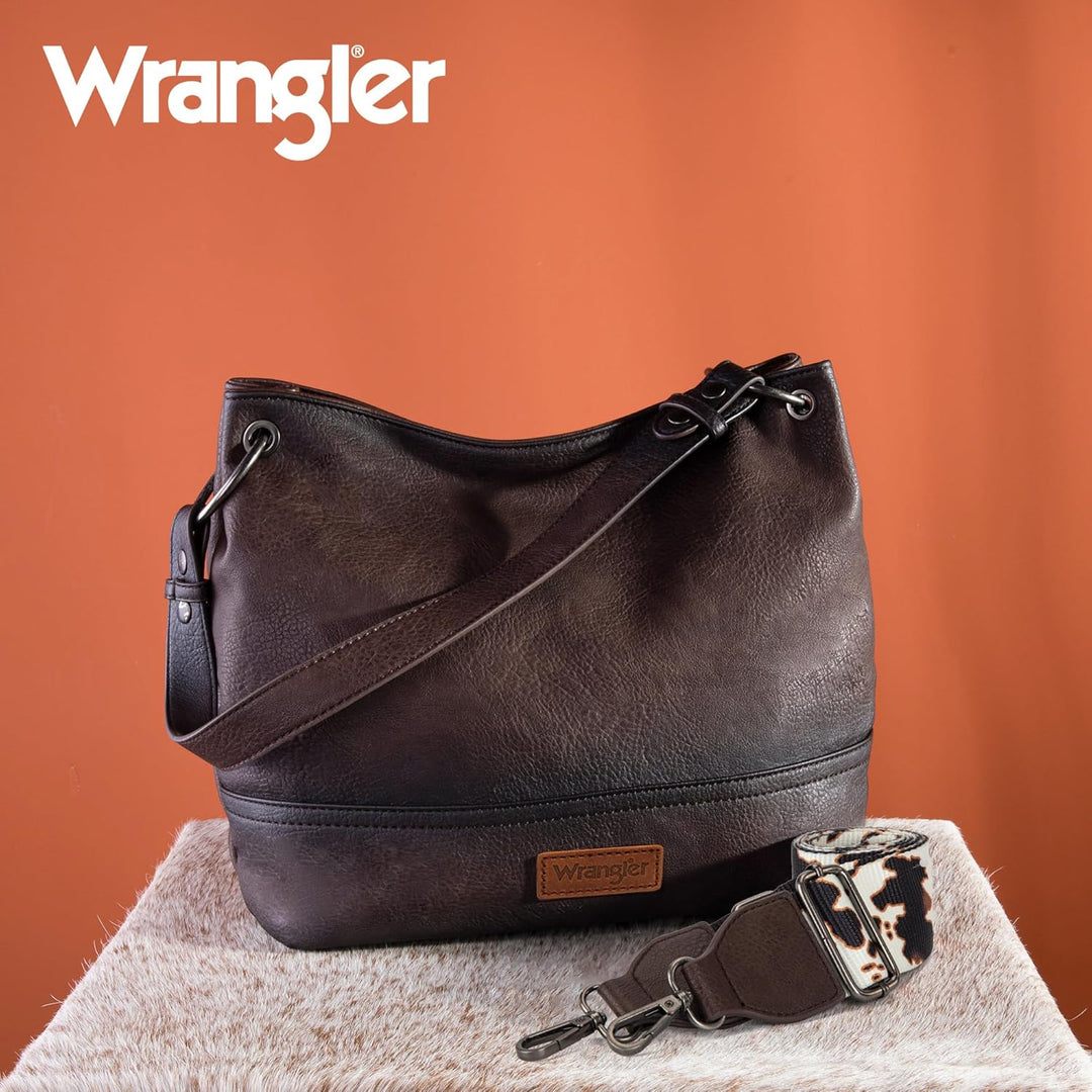 Wrangler Hobo-Taschen für Damen, veganes Leder, Griff oben, Schultertaschen und Handtaschen Mit Gurt