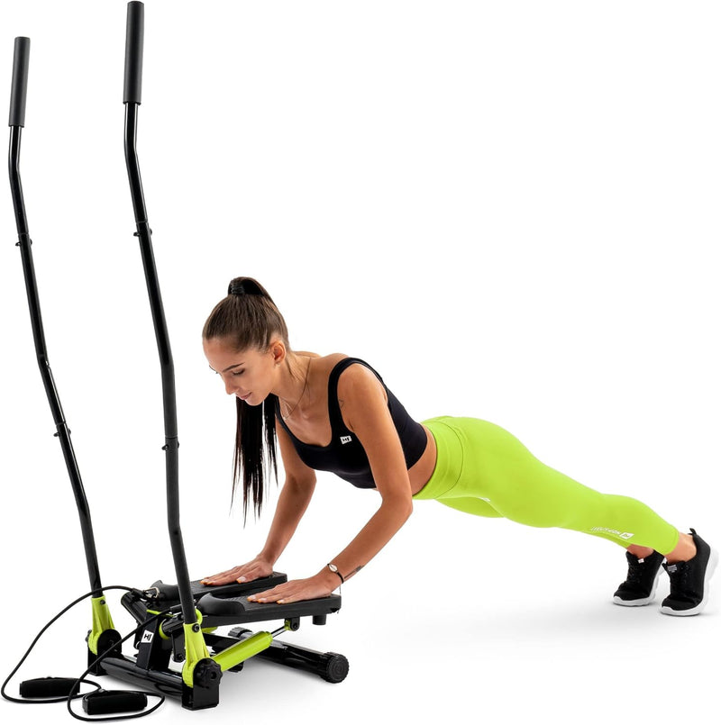 Hop-Sport Swing Stepper HS-45S Slim Up-Down-Side-Stepper für Zuhause - Ganzkörpertraining - inkl. Tr