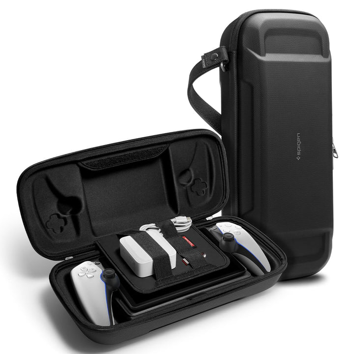 Spigen Rugged Armor Pro Hülle Kompatibel mit PlayStation Portal Remote Player Tasche - Schwarz
