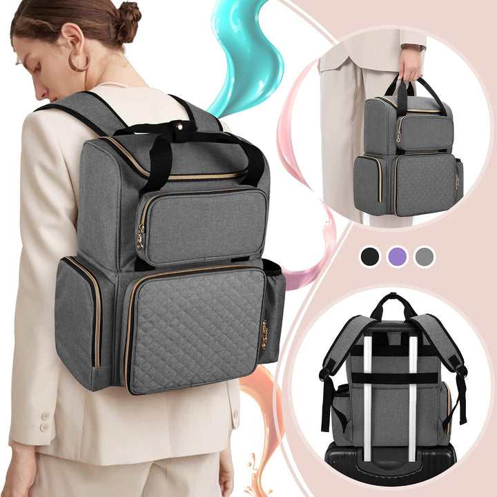 Luxja Nagellack-Organizer für 70 Flaschen, Grau, Grau