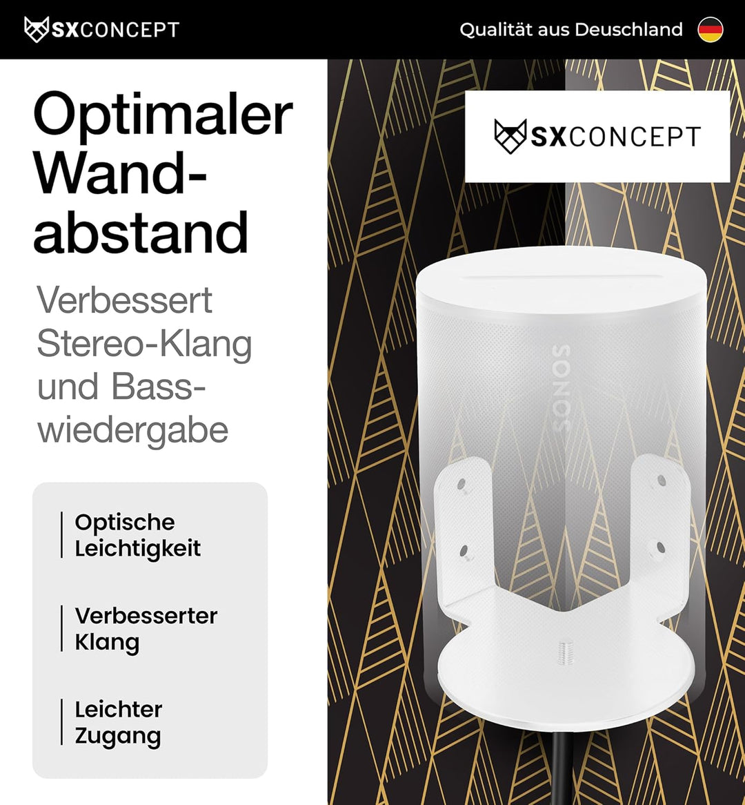 Era 100 Wandhalterung | Sonos Wandhalterung für Sonos Era 100 | Eck-Variante | platzsparend | Made i