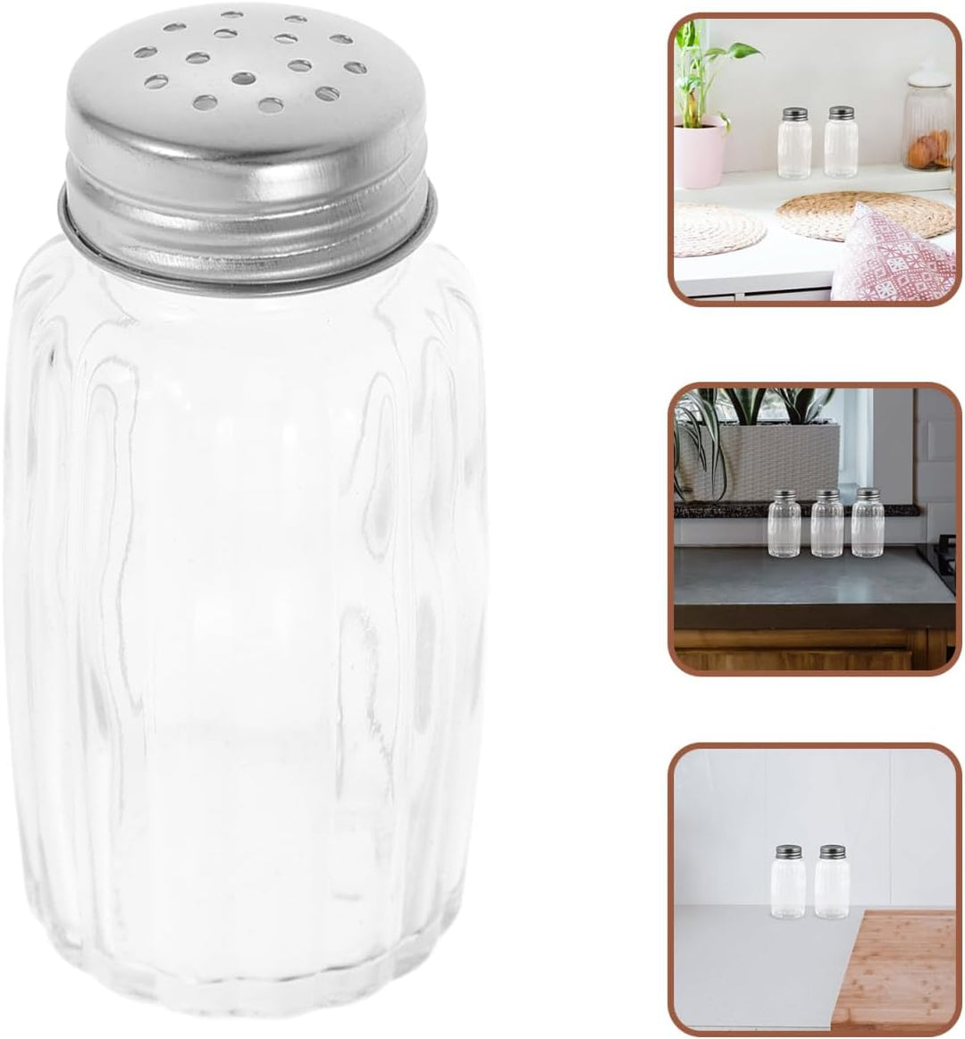 iplusmile Salz- Und Pfefferstreuer Set Aus Glas 10 Stück Mit Edelstahldeckel 1.6 Zoll Hohe Runde Gew
