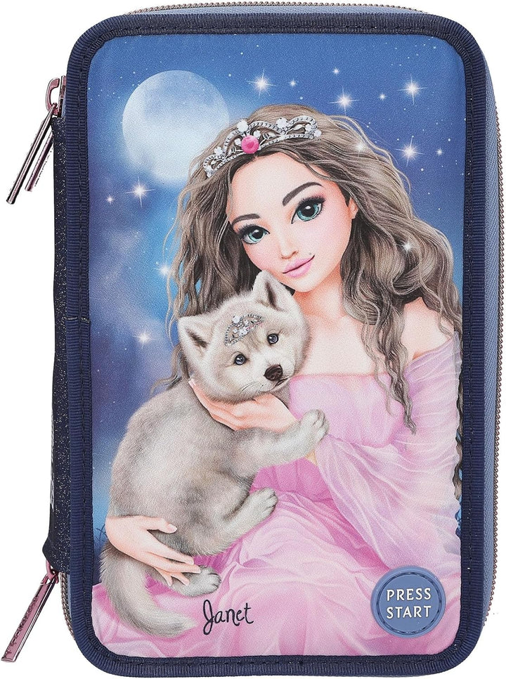 TOPModel 3-Fach Federtasche LED WOLF inkl. Stifte