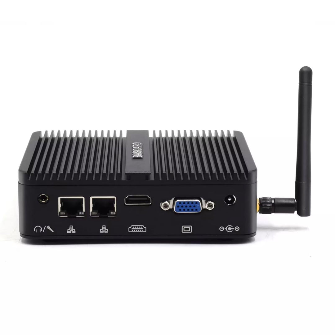 Industrie PC, Mini PC Lüfterlos, Alder Lake N100, 8GB RAM 128GB SSD, Gigabit Ethernet, HD VGA Dual D