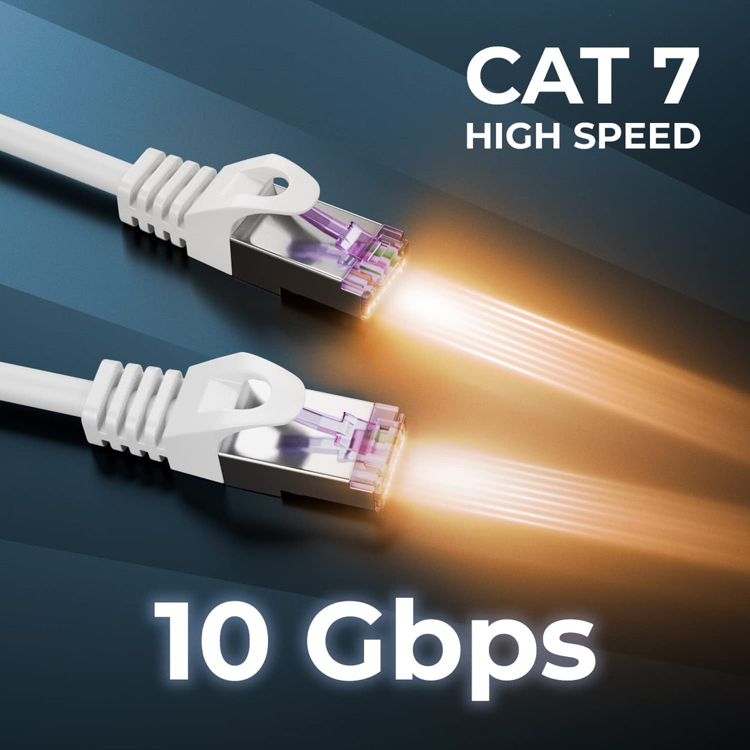 deleyCON 10x 0,25m CAT7 Netzwerkkabel - 10 Gigabit - Kurzes 25cm RJ45 Patchkabel Ethernet Kabel (Kup