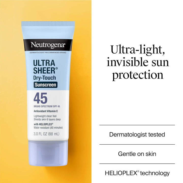 Neutrogena, Ultra-Sheer-Dry-Touch-Sonnenschutzlotion, mit breitem Spektrum LSF 70, 88 ml, 2 Stück