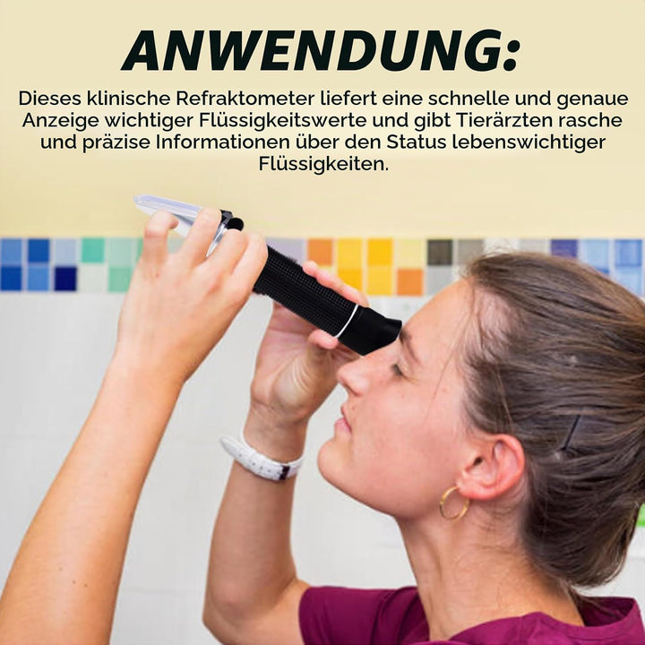 3-in-1-Refraktometer für Tiere, Veterinärrefraktometer, klinisches Refraktometer mit Skala für das s