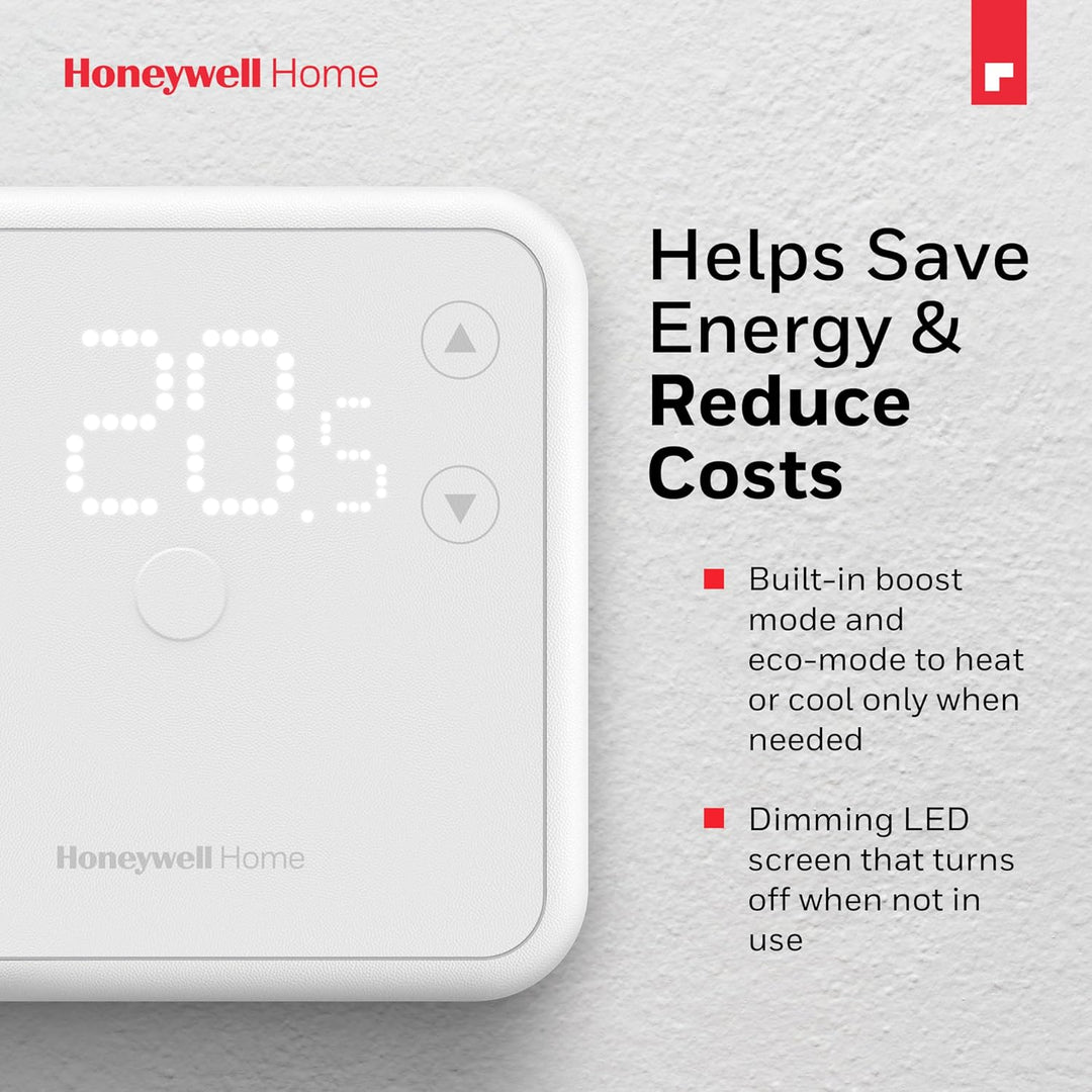 Honeywell Home DT3 Verdrahteter Raumthermostat, EIN/Aus Verkabelt | Premium Weiss, Verkabelt | Premi