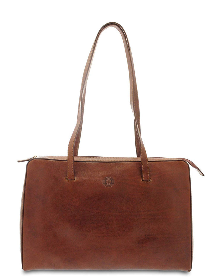 GIUDI ® - Damenhandtasche aus Rindsleder, klassisch, Schultertasche, Umhängetasche, Made in Italy, E