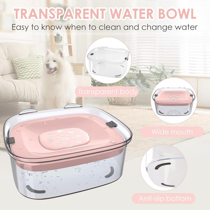 Heouvo Hunde Wassernapf ohne Verschütten, Knapp 2.5L Grosser Auslaufsicherer Hundenapf, Anti-Spritz