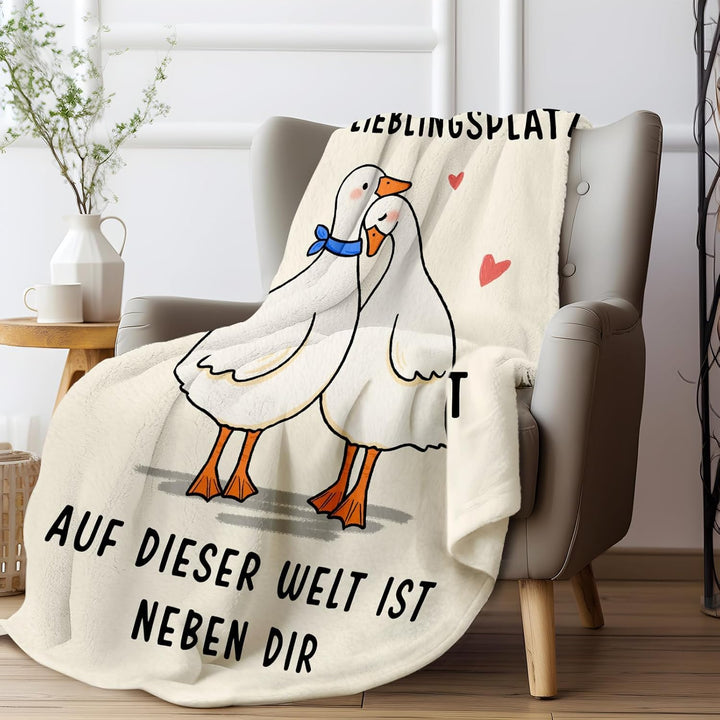 Geschenke für Partner, Ente Flanell Decke für Pärchen Paar Couple Partner Valentinstagsgeschenk, Ich