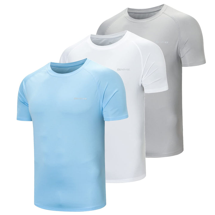 ZENGVEE 3er Pack Rashguard Herren, UPF 50+ UV Schutz Shirt Herren Schnelltrocknend Leicht Atmungsakt