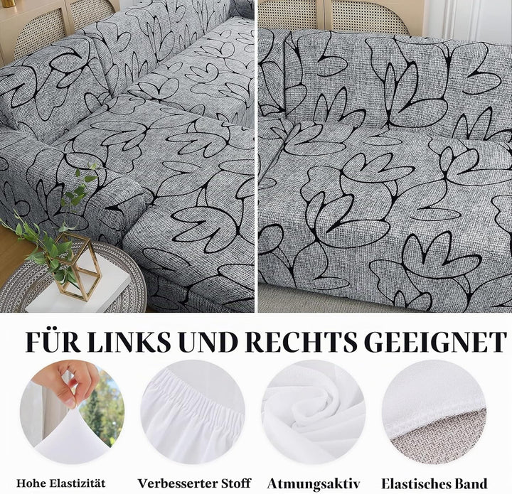 Jaotto Sofa Überwürfe Sofabezug Elastische Spandex Stretch Sofabezüge Couchbezug für L-Form Sofa Uni