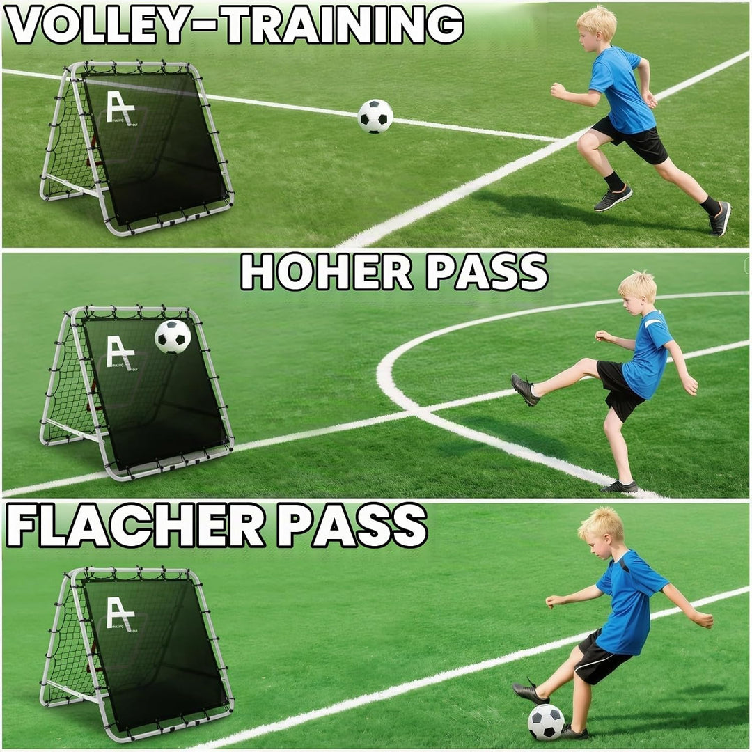 Doppelseitige Rebounder Net Fussball Training Ausrüstung, 100/120/180cm, Fussball Tor Kickback Ziel