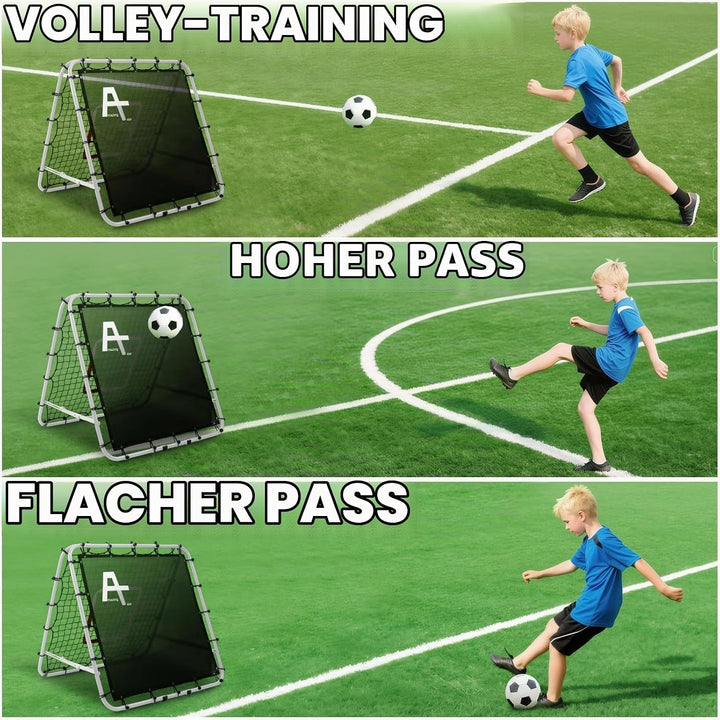 Doppelseitige Rebounder Net Fussball Training Ausrüstung, 100/120/180cm, Fussball Tor Kickback Ziel