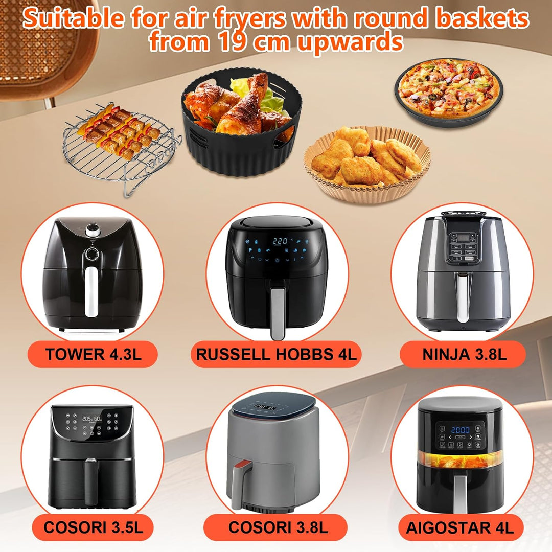 4PCS 19CM Heissluftfritteuse Zubehör - Airfryer Zubehör für Russell Hobbs 4L, Philips 2000-Serie 4,2