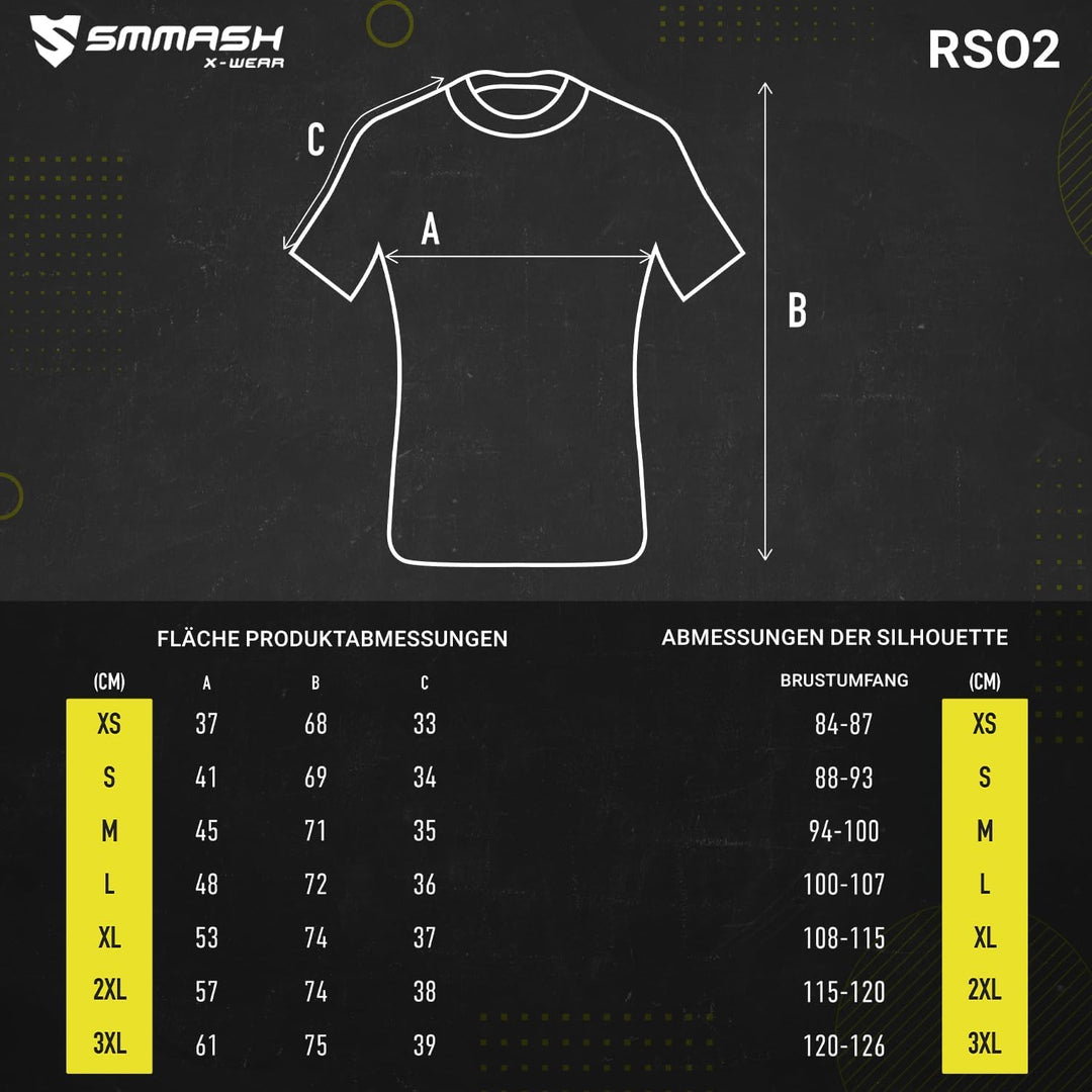 SMMASH Funktionsshirt Herren Rashguard Kurzarm Sportshirt MMA Thaibox Muay Thai Kickboxen Atmungsakt