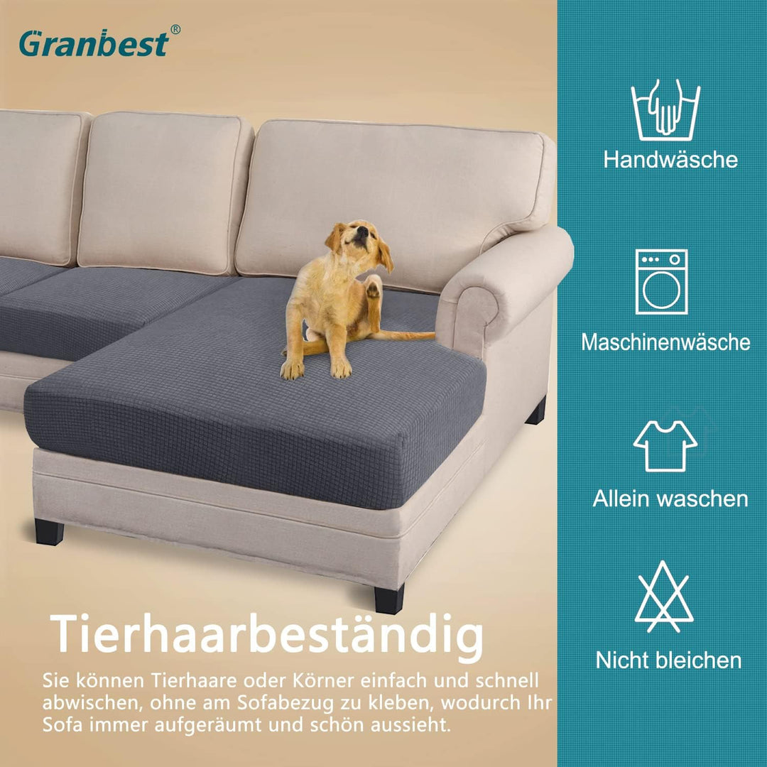 Granbest Premium Wasserabweisend 4 Stück Sektionssofa Sitzkissen Abdeckung Chaise Lounge Sofa Protec
