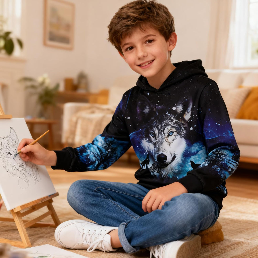 kids4ever Unisex Kinder Hoodie 3D Lustig GedrucKt Kapuzenpullover Langarm Pullover Hoodies Sweatshir