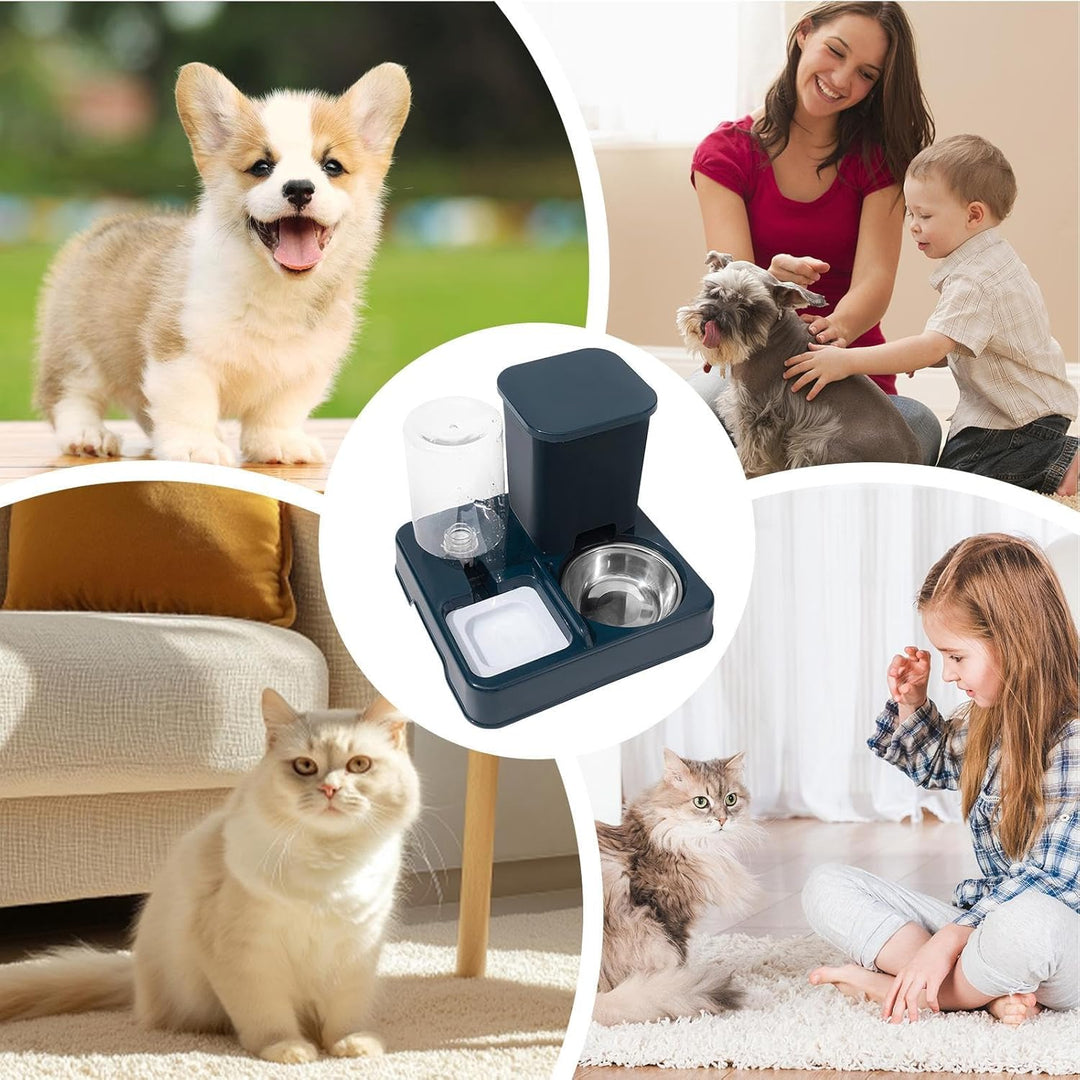 Dopsyesn Automatischer Katzenfutterautomat | Katzenfutterautomat Und Trinkbrunnen Für Innenbereich -