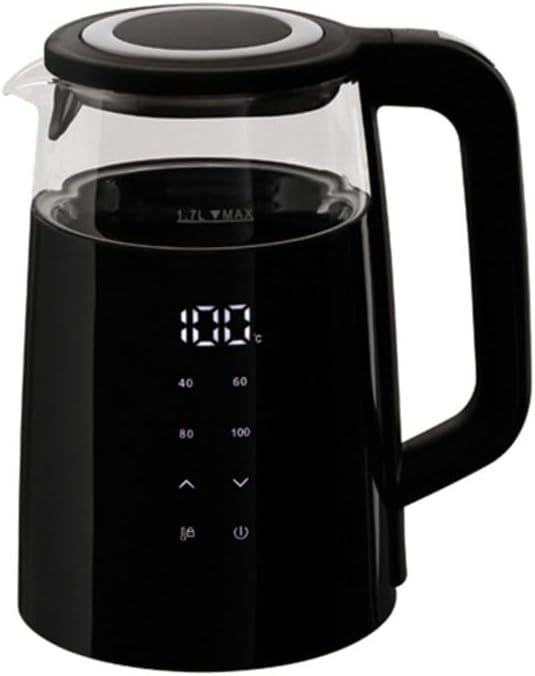 Berlinger Haus Wasserkocher mit Temperaturregelung digital 1,7 l Black Silver Collection BH-9476 1.7