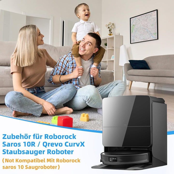28 Stück Zubehör für Roborock Saros 10R / Qrevo CurvX/Qrevo Curv 2 Pro Saugroboter, Ersatzubehör 4 H
