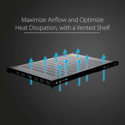 StarTech.com 1 HE Verstellbares perforiertes Server Rack Mount Ablagefach - 80kg - 49 bis 97 cm Eins