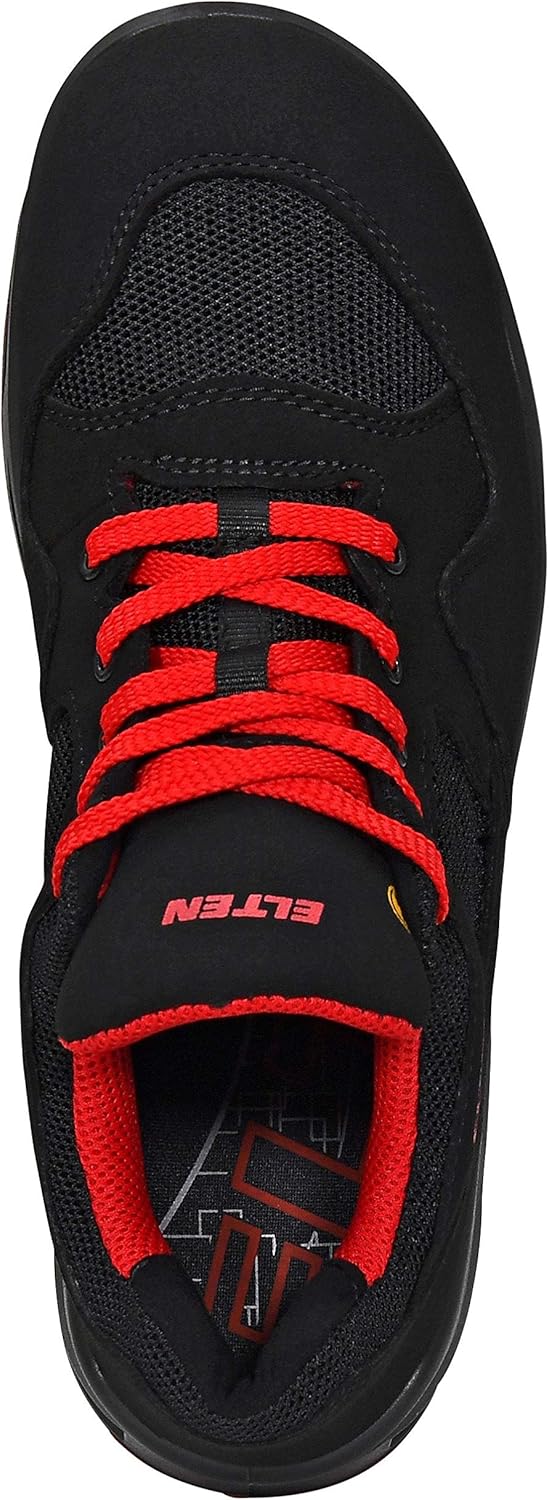 Sicherheitsschuhe ELTEN LAKERS XXT Low ESD S1P, Damen, Herren, sportlich, leicht, schwarz/rot 43 EU,