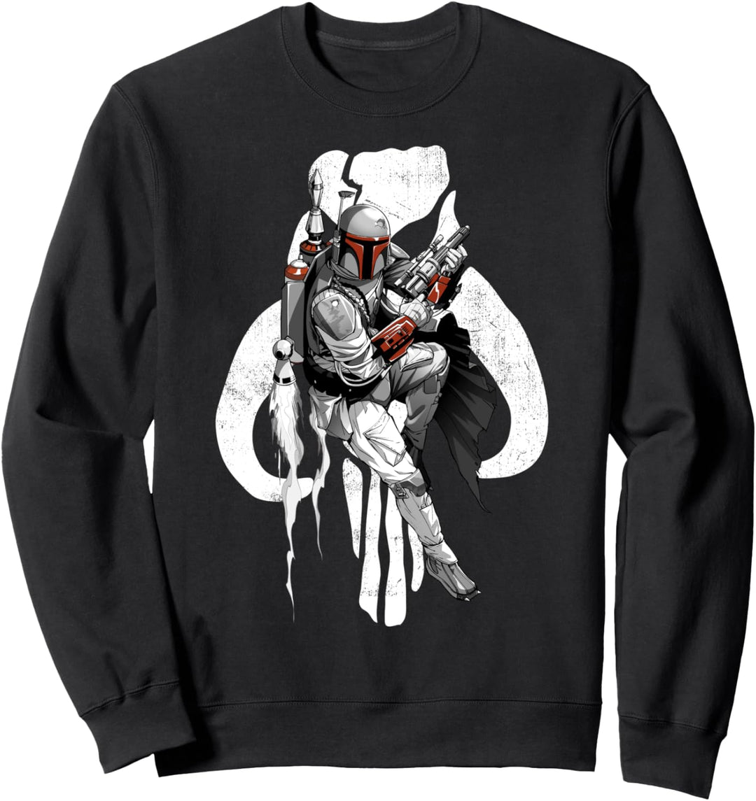 Star Wars Boba Fett Mandalorian Skull Floating Poster Sweatshirt