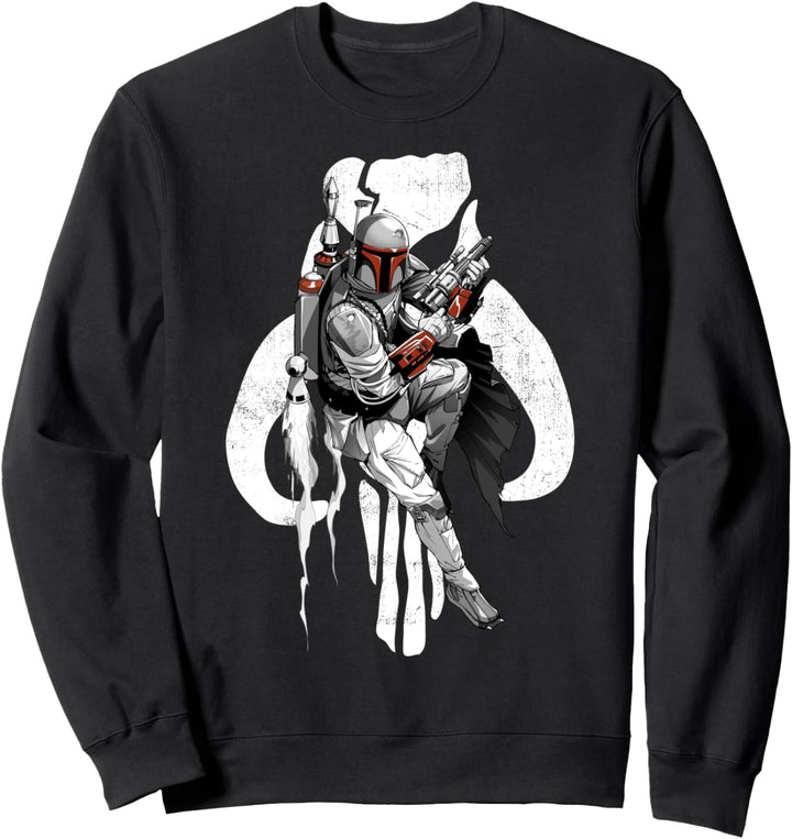 Star Wars Boba Fett Mandalorian Skull Floating Poster Sweatshirt