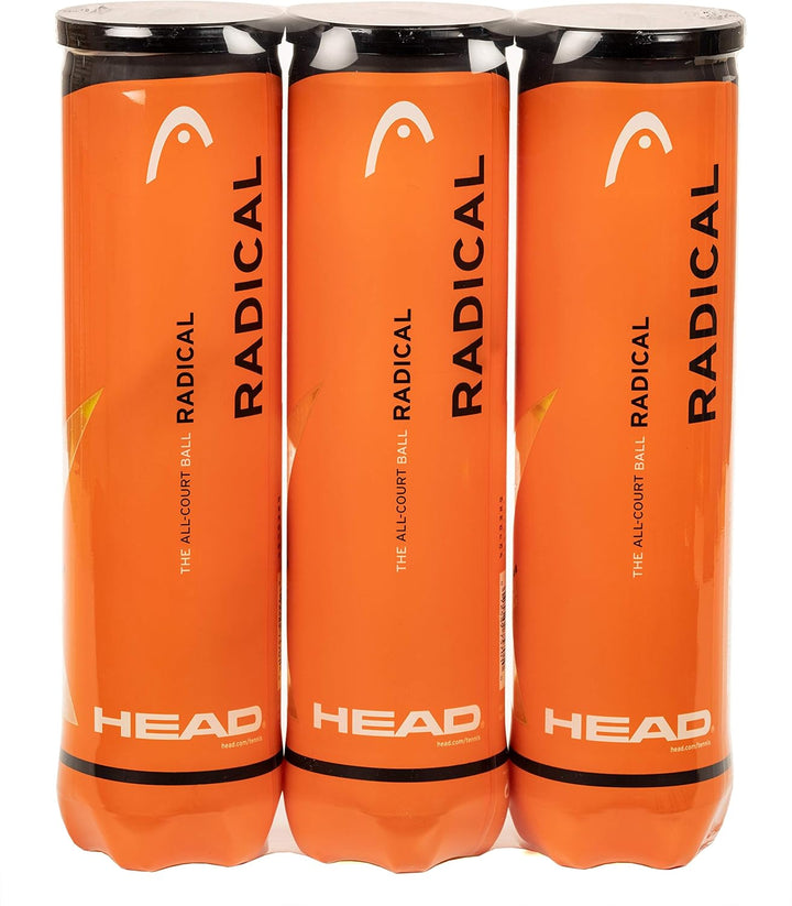 Head Radical Tennisball (3 x 4 Stück) Bundle mit Griffband, Bundle mit Griffband