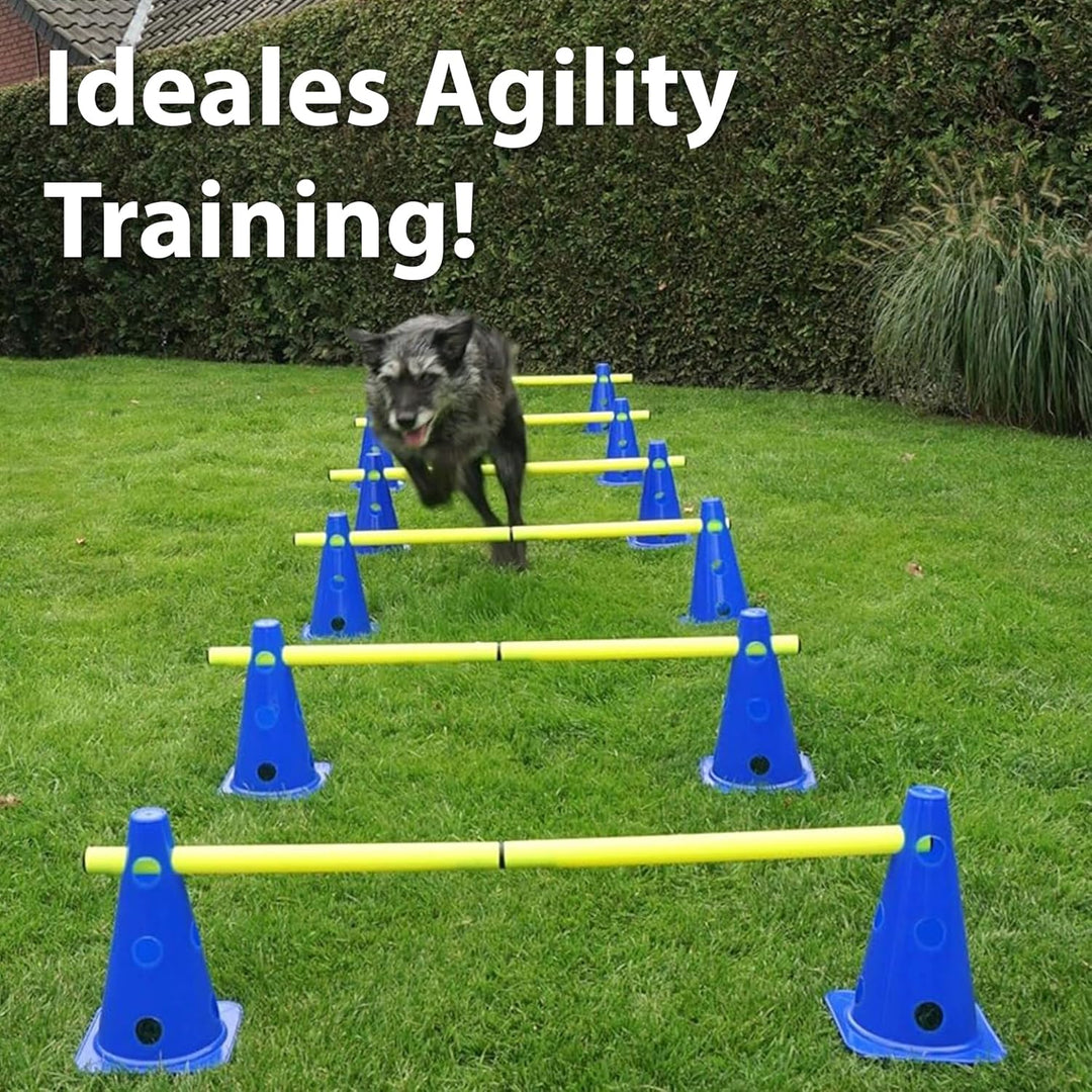 praktisches Steckhürdenset 2024 für Fussball, Hundesport, Pferdesport – Ideales Trainingszubehör, Fu
