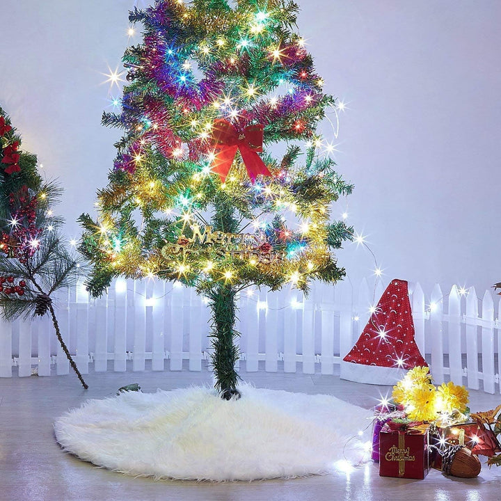 KAHEIGN 78CM Weihnachtsbaum Decke Weiss Weihnachtsbaum Rock, Runde Form Christbaumständer Schneefloc