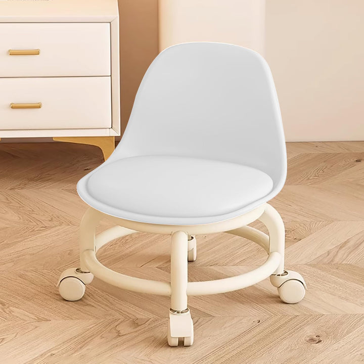 Rollhocker mit Rollen, kleine niedrige kleine Hocker auf Rollen, Drehstuhlhocker, 360 Grad drehbarer