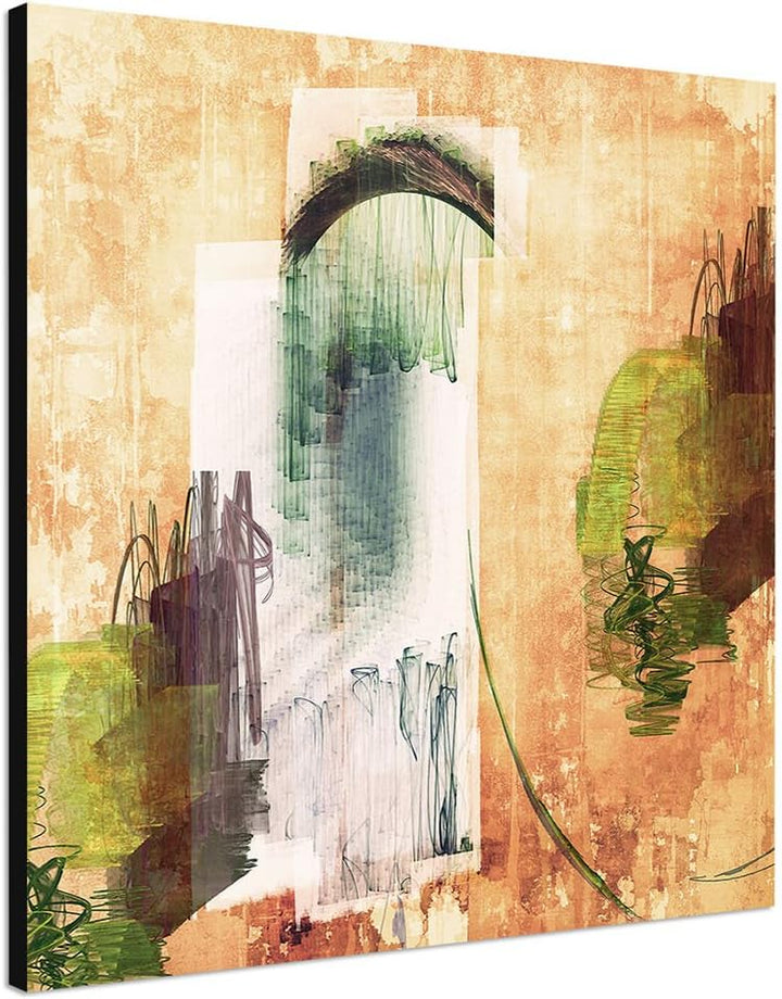 Paul Sinus Art Wandbild Abstrakt388_60x60cm Bild auf Leinwand Abstraktes Motiv quadratisches Format