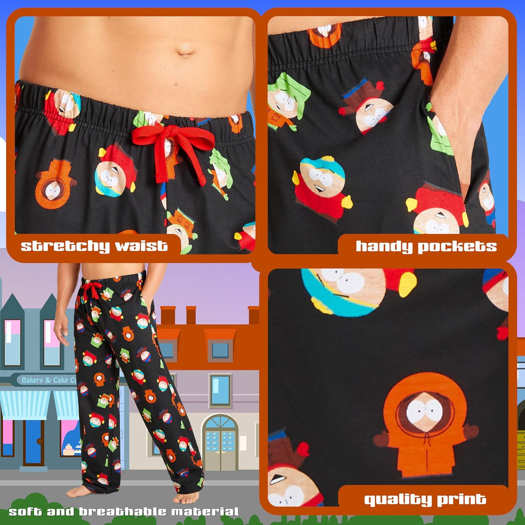 South Park Herren Lang Pyjamahose - bequemer Schlafanzug XL Mehrfarbig, XL Mehrfarbig