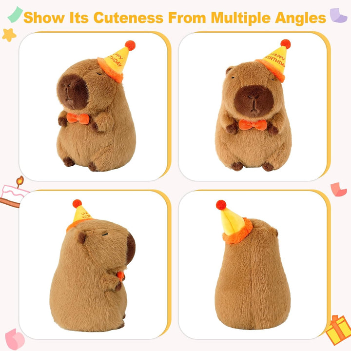 shownicer Plüschtier Capybara Kuscheltier mit Geburtstag Stofftier Kawaii Capybara Plüsch Kissen Spi