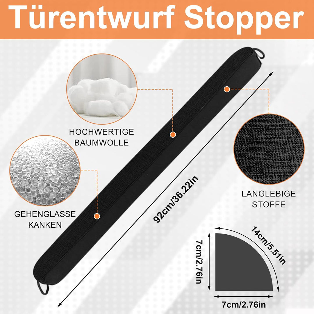 Zugluftstopper für türen,Schwerer Türzugstopper, 92 cm Zugluftstopper für Fenster Dreieck unter der