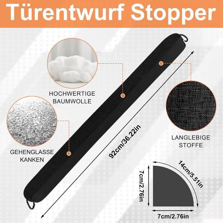 Zugluftstopper für türen,Schwerer Türzugstopper, 92 cm Zugluftstopper für Fenster Dreieck unter der