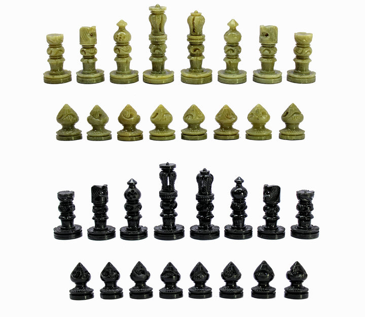 StonKraft Steinschachfiguren Schachfiguren Schachmünzen (7,6 cm König) | Schachzubehör