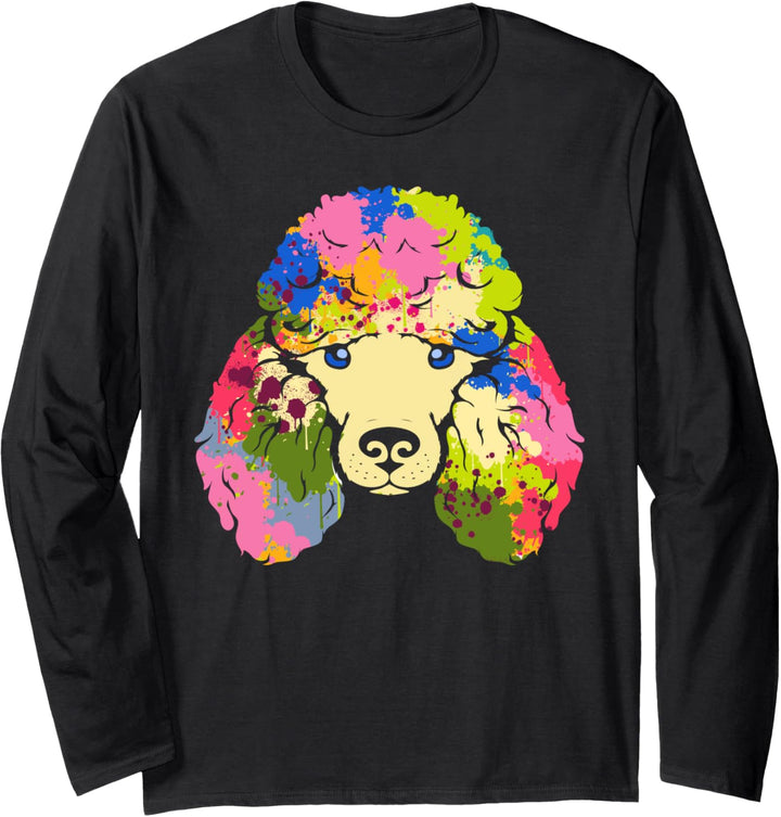 Bunte Pudel – Pudel Hundebesitzer Langarmshirt