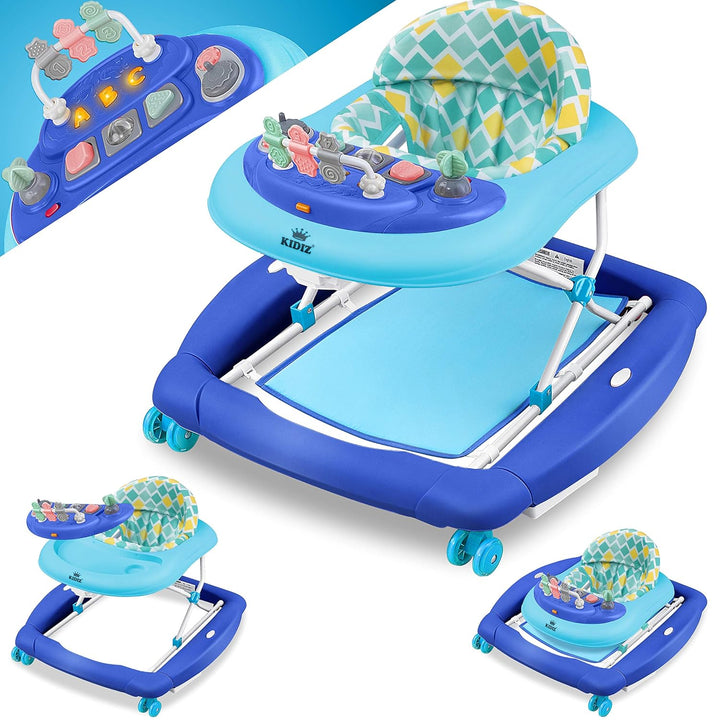 KIDIZ® 4in1 Lauflernhilfe Babywalker Spiel- und Lauflernwagen Gehfrei Schaukelfunktion Babywippe mit