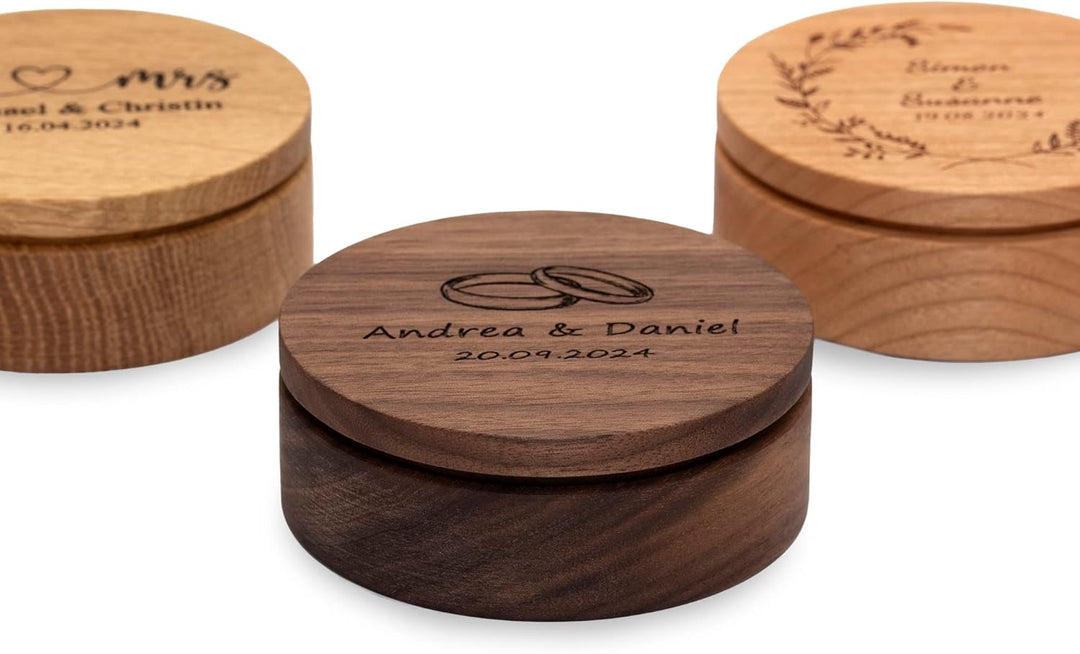 Rosenkranz Box aus Holz mit individueller Gravur, Schmuckkästchen, personalisiertes Geschenk zur Tau