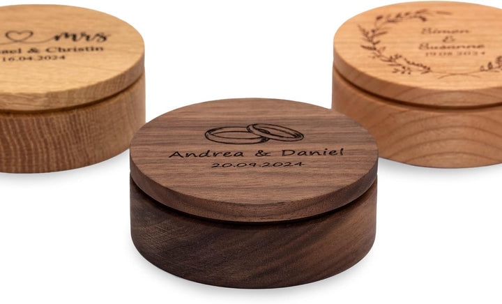 Rosenkranz Box aus Holz mit individueller Gravur, Schmuckkästchen, personalisiertes Geschenk zur Tau