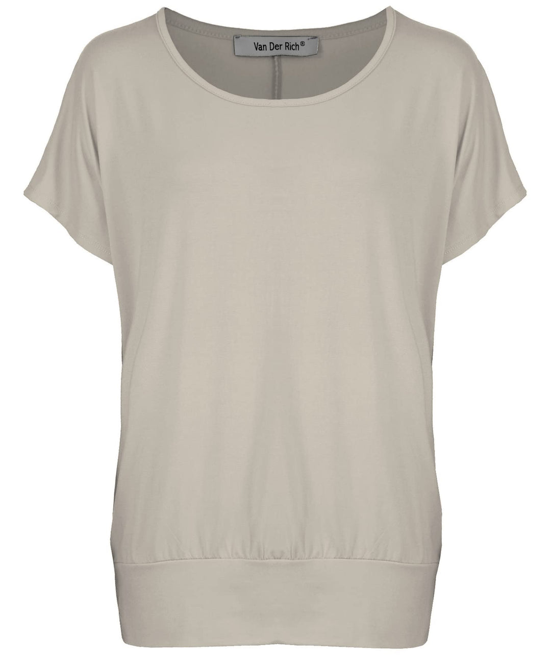 Van Der Rich ® - Tshirt Kurzam Rundhalsausschnitt Sommer- Damen M Beige, M Beige