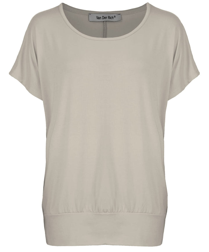 Van Der Rich ® - Tshirt Kurzam Rundhalsausschnitt Sommer- Damen M Beige, M Beige