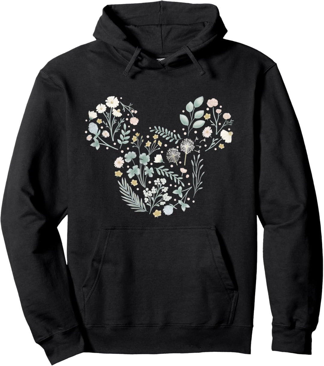 Disney Mickey Mouse Icon Spring Flowers Pullover Hoodie