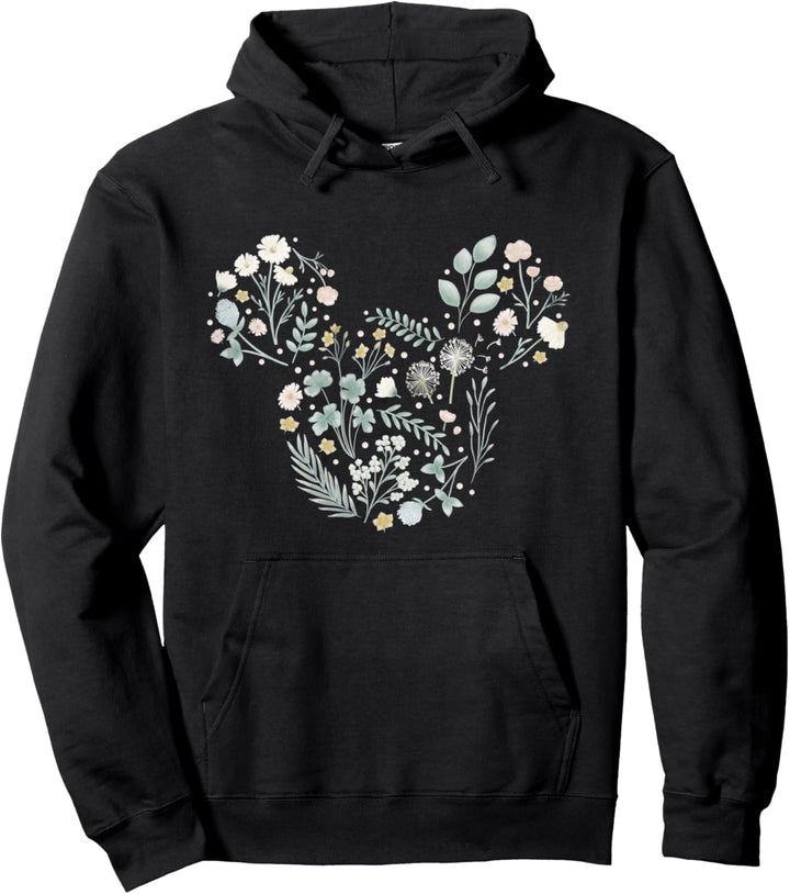 Disney Mickey Mouse Icon Spring Flowers Pullover Hoodie